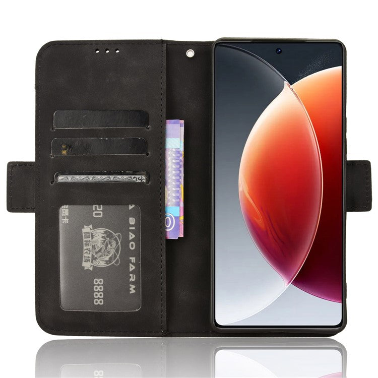 For TECNO Camon 30 Pro 5G CL8 Case Multiple Card Slots Leather Wallet Phone Cover - Black