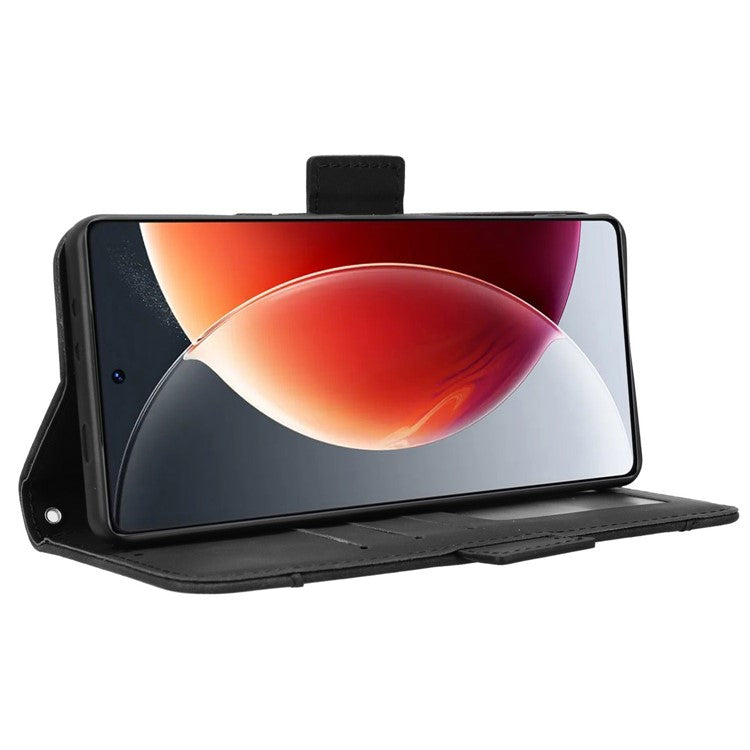 For TECNO Camon 30 Pro 5G CL8 Case Multiple Card Slots Leather Wallet Phone Cover - Black