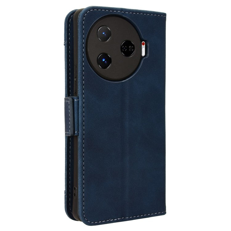For TECNO Camon 30 Pro 5G CL8 Case Multiple Card Slots Leather Wallet Phone Cover - Blue
