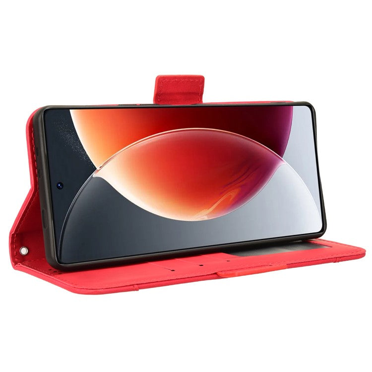 For TECNO Camon 30 Pro 5G CL8 Case Multiple Card Slots Leather Wallet Phone Cover - Red
