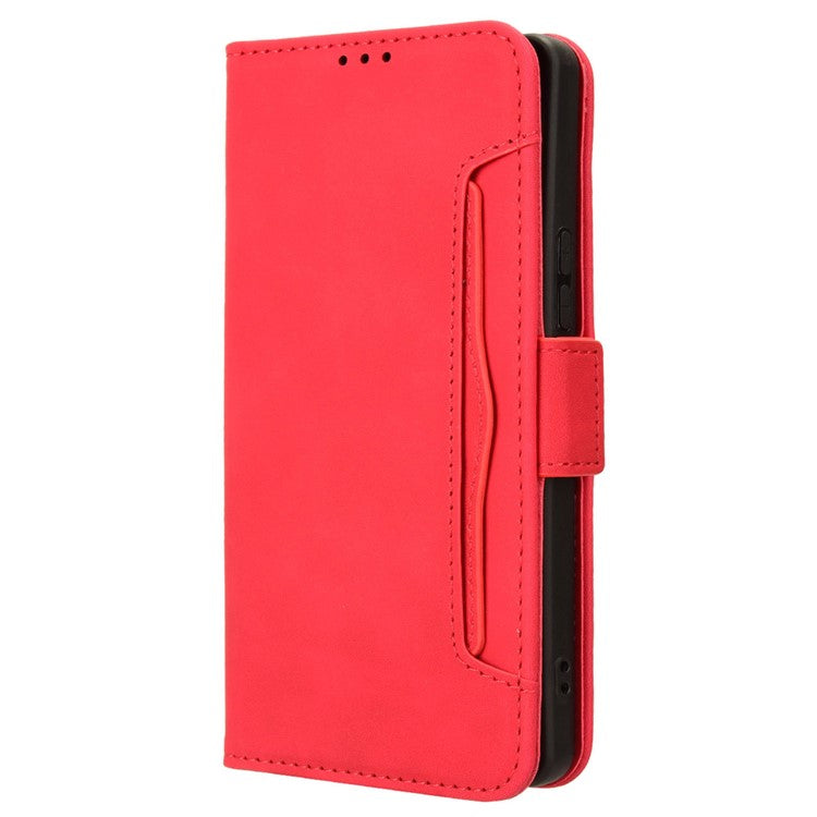 For TECNO Camon 30 Pro 5G CL8 Case Multiple Card Slots Leather Wallet Phone Cover - Red