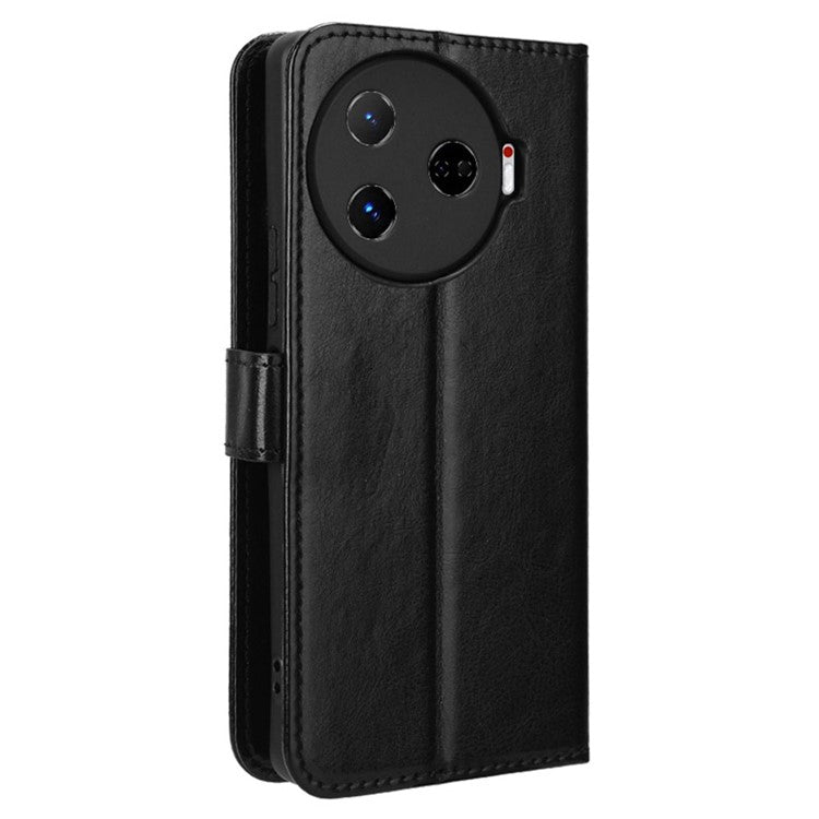 For TECNO Camon 30 Pro 5G CL8 Case Leather Phone Cover Wholesale Supplier - Black