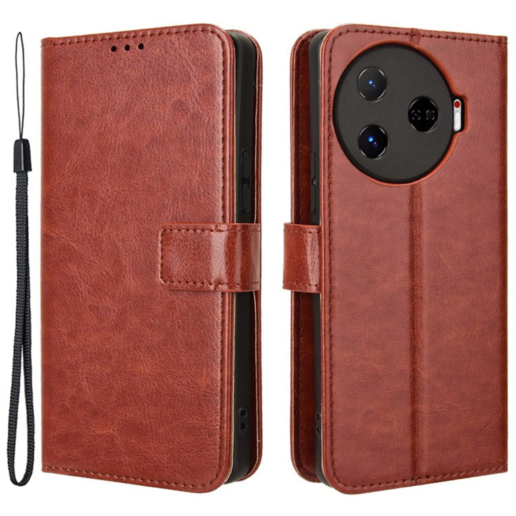 For TECNO Camon 30 Pro 5G CL8 Case Leather Phone Cover Wholesale Supplier - Brown