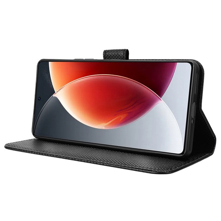 For TECNO Camon 30 Pro 5G CL8 Case Wallet Diamond Texture Leather Cover - Black