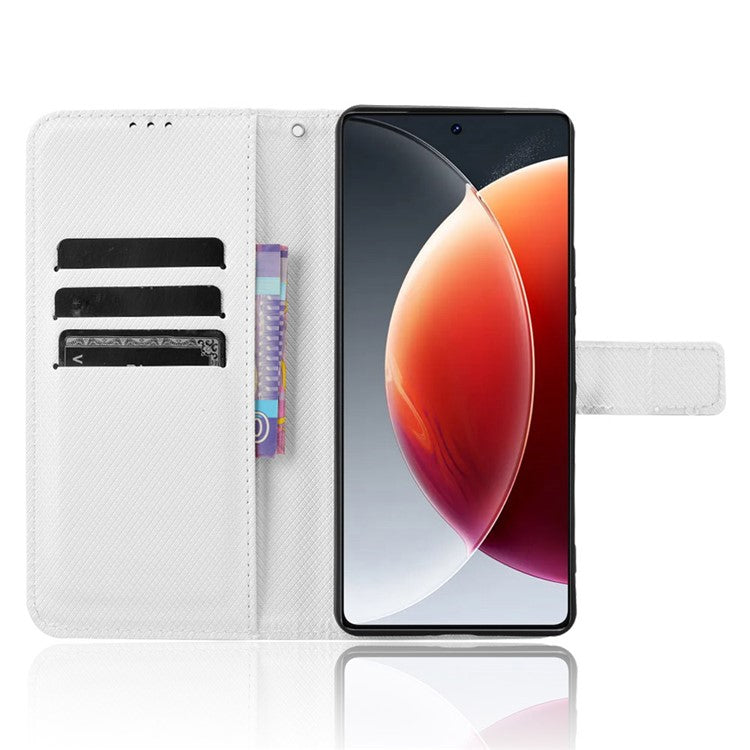 For TECNO Camon 30 Pro 5G CL8 Case Wallet Diamond Texture Leather Cover - White