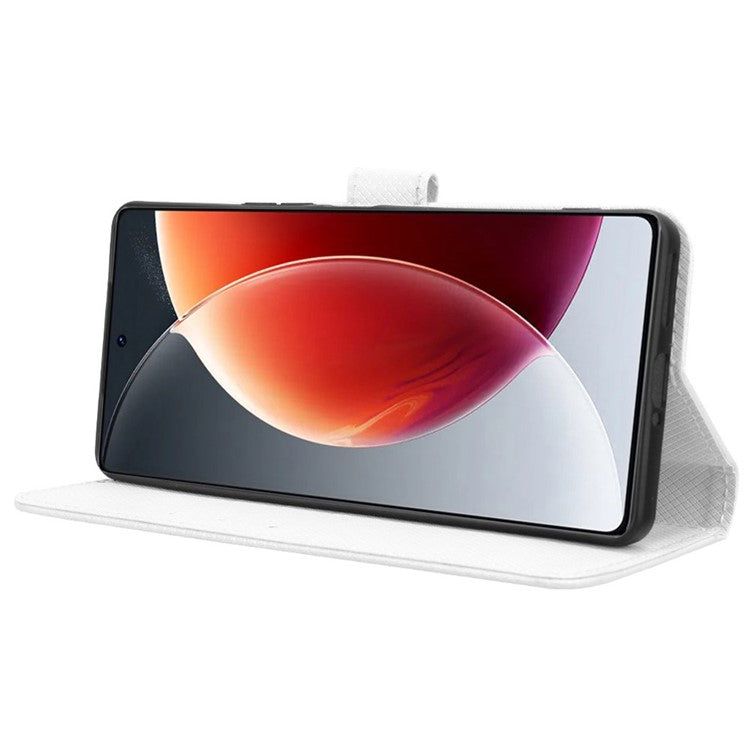 For TECNO Camon 30 Pro 5G CL8 Case Wallet Diamond Texture Leather Cover - White