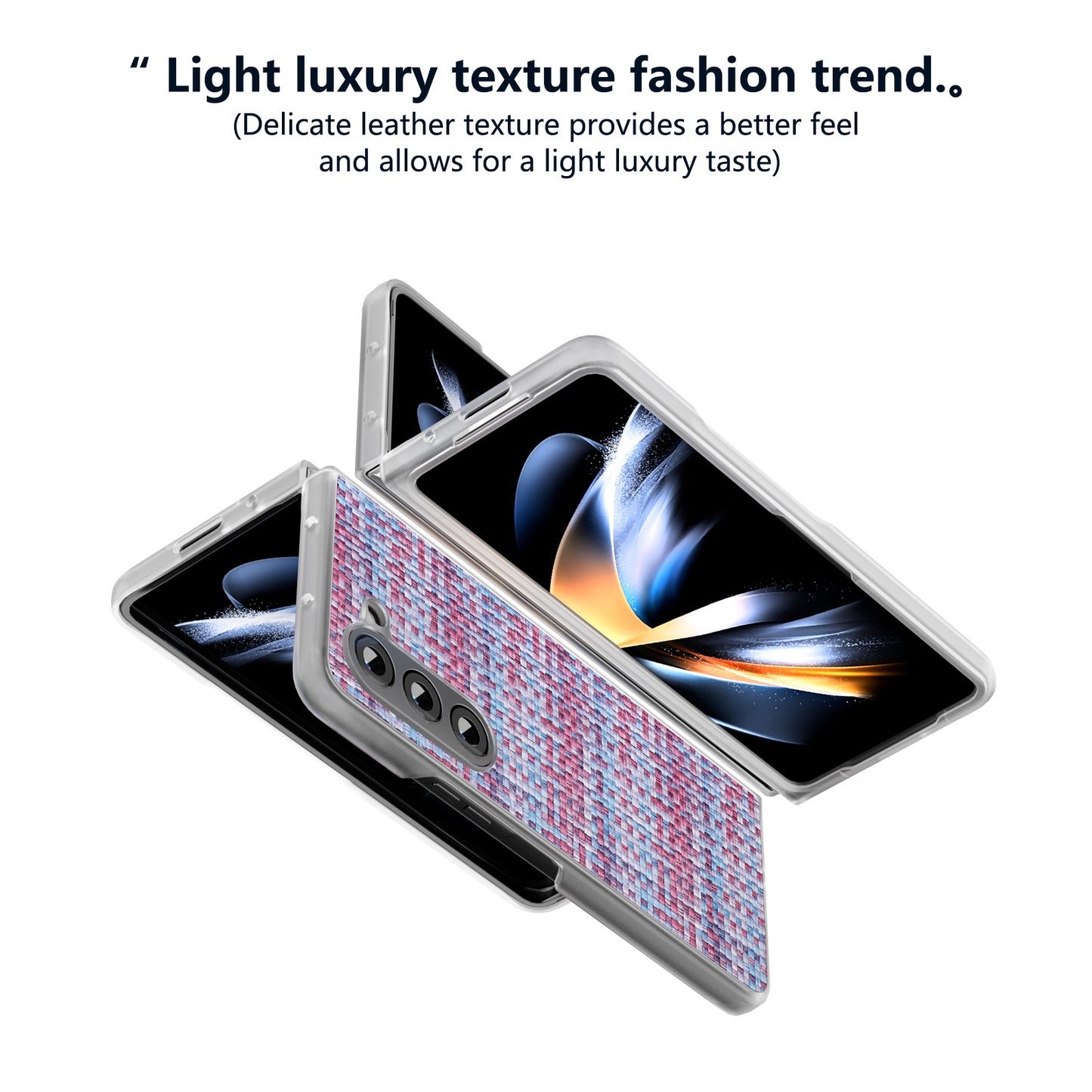 For Samsung Galaxy Z Fold6 5G Case Colorful Plaid Texture Leather Phone Cover - Purple