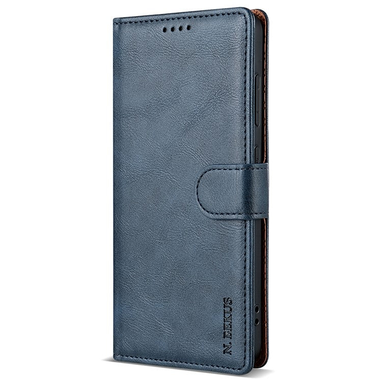 N.BEKUS CSJ-001 For Oppo Reno11 5G (Global) Leather Case Solid Color Shockproof Wallet Phone Cover - Blue