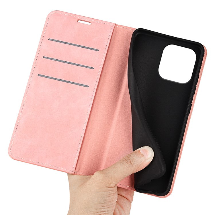For iPhone 16 Pro Case PU Leather Wallet Folio Flip Phone Cover - Pink