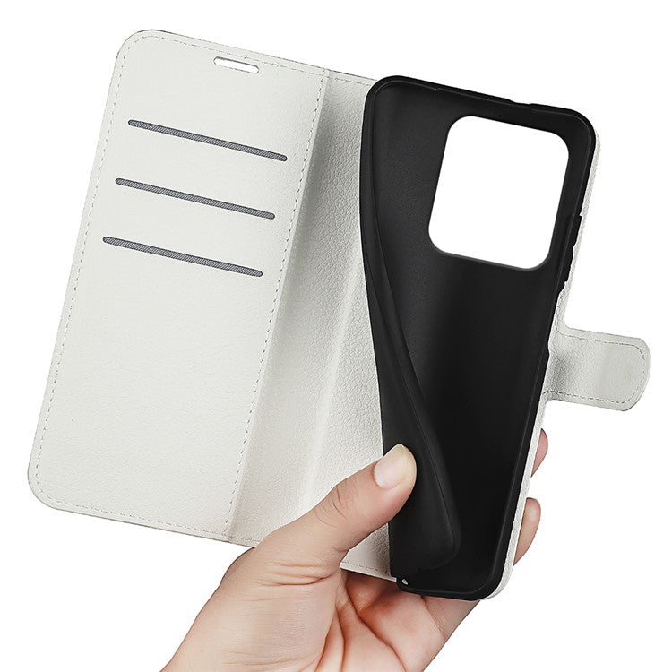 For Motorola Edge 50 Ultra 5G / Moto X50 Ultra 5G Wallet Case Litchi Texture Leather Phone Cover - White