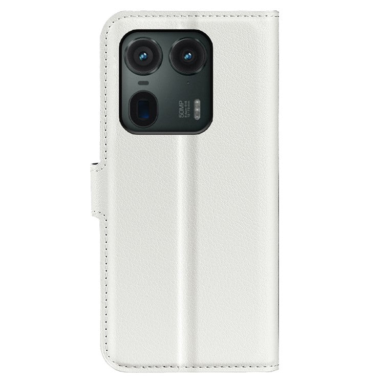 For Motorola Edge 50 Ultra 5G / Moto X50 Ultra 5G Wallet Case Litchi Texture Leather Phone Cover - White
