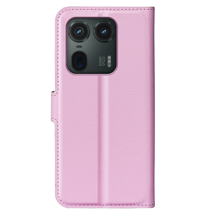 For Motorola Edge 50 Ultra 5G / Moto X50 Ultra 5G Wallet Case Litchi Texture Leather Phone Cover - Pink