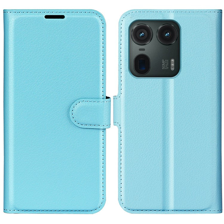 For Motorola Edge 50 Ultra 5G / Moto X50 Ultra 5G Wallet Case Litchi Texture Leather Phone Cover - Blue