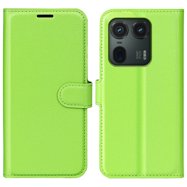 For Motorola Edge 50 Ultra 5G / Moto X50 Ultra 5G Wallet Case Litchi Texture Leather Phone Cover - Green