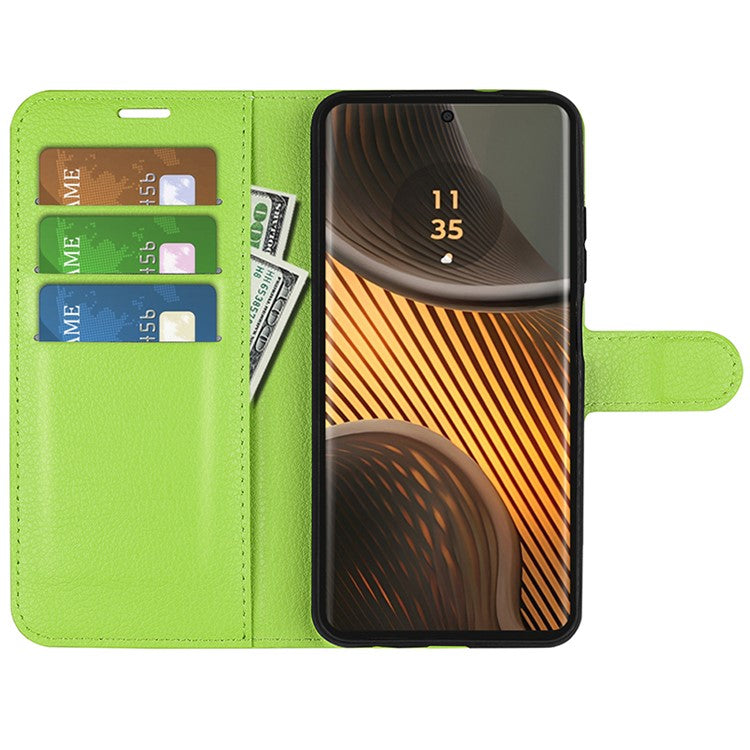 For Motorola Edge 50 Ultra 5G / Moto X50 Ultra 5G Wallet Case Litchi Texture Leather Phone Cover - Green