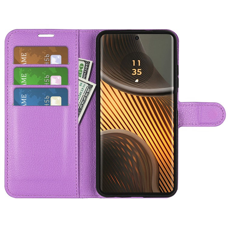 For Motorola Edge 50 Ultra 5G / Moto X50 Ultra 5G Wallet Case Litchi Texture Leather Phone Cover - Purple