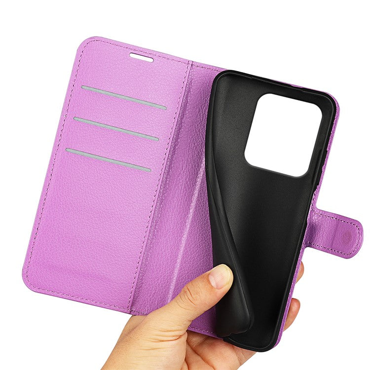 For Motorola Edge 50 Ultra 5G / Moto X50 Ultra 5G Wallet Case Litchi Texture Leather Phone Cover - Purple