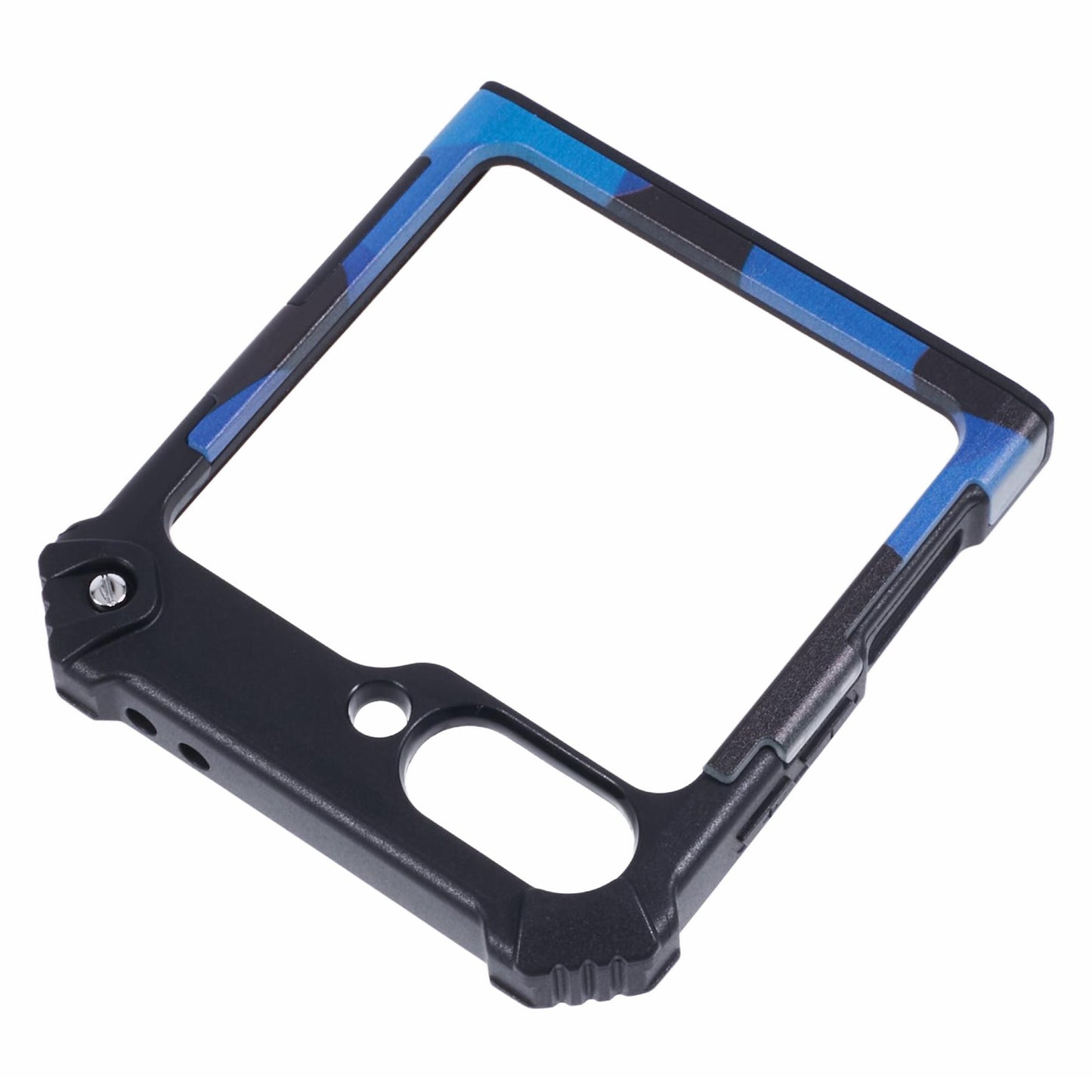 For Samsung Galaxy Z Flip6 5G Case Kickstand PC+TPU Camo Protective Cover - Blue
