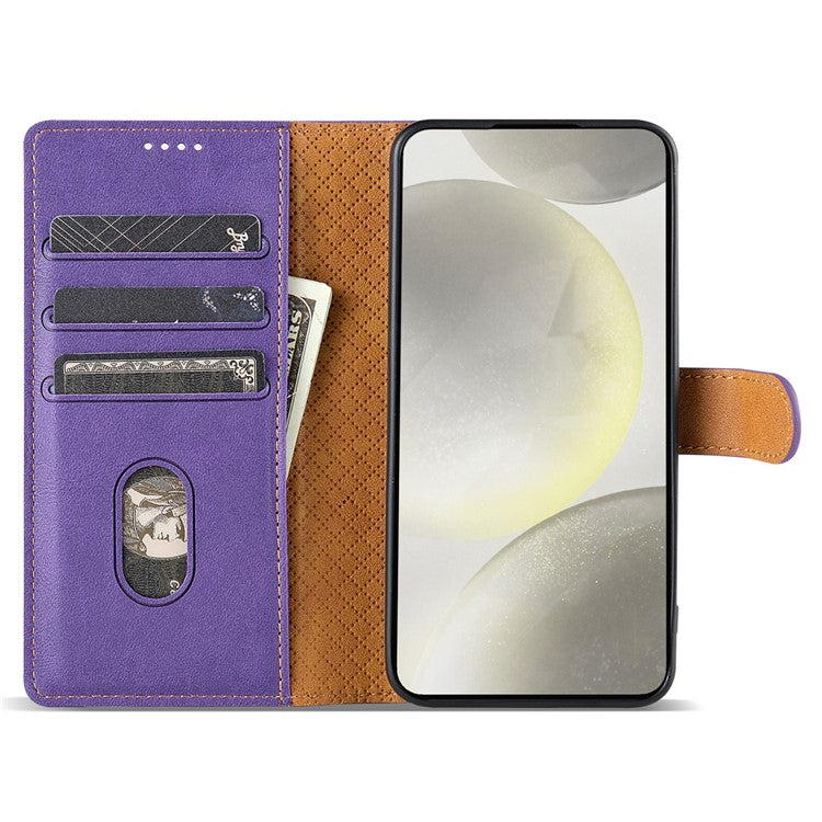 N.BEKUS CSJ-001 For Samsung Galaxy A34 5G Case PU Leather Cover with Wallet Stand - Purple