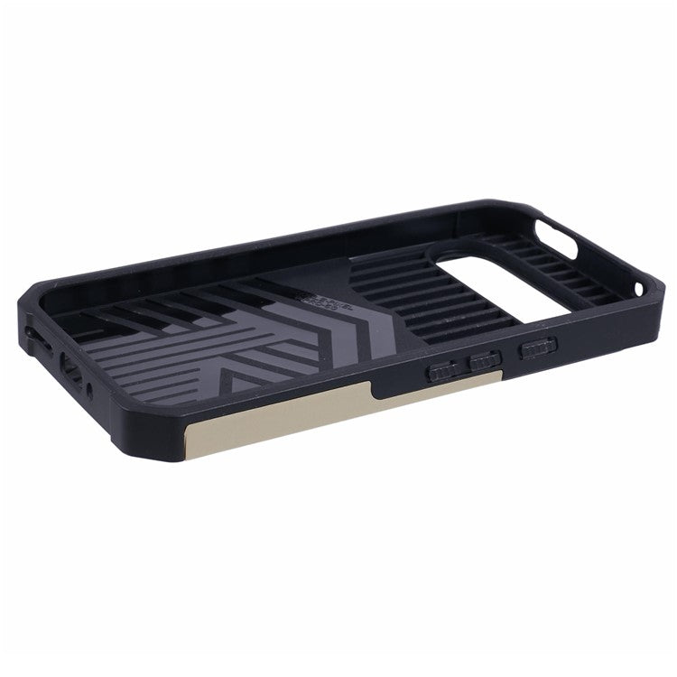 For Google Pixel 9 Pro XL Kickstand Case Slide Lens Lid PC+TPU Phone Cover with Card Holder - Gold