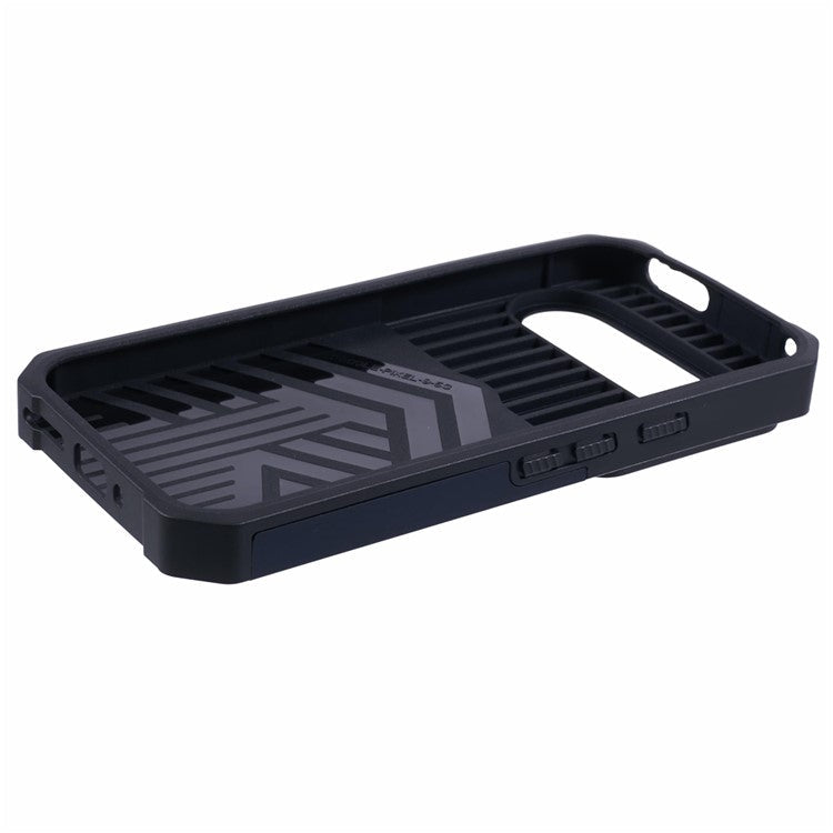 For Google Pixel 9 / Pixel 9 Pro Case Card Holder PC+TPU Kickstand Phone Cover with Lens Protection - Navy Blue