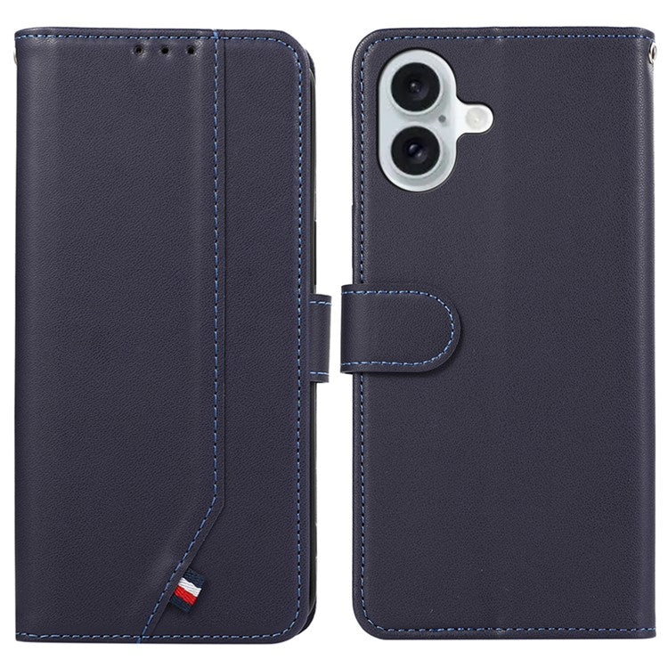 For iPhone 16 Plus Case RFID Blocking Flip Leather Phone Cover - Blue