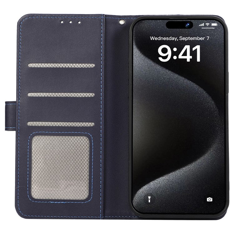 For iPhone 16 Plus Case RFID Blocking Flip Leather Phone Cover - Blue