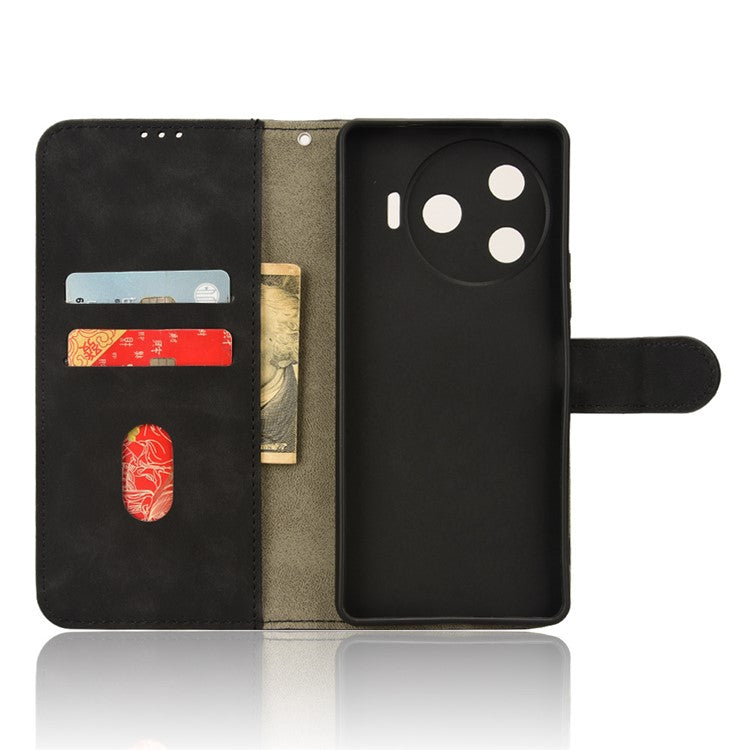 For TECNO Camon 30 Pro 5G Case Skin-Feel Leather Phone Cover - Black