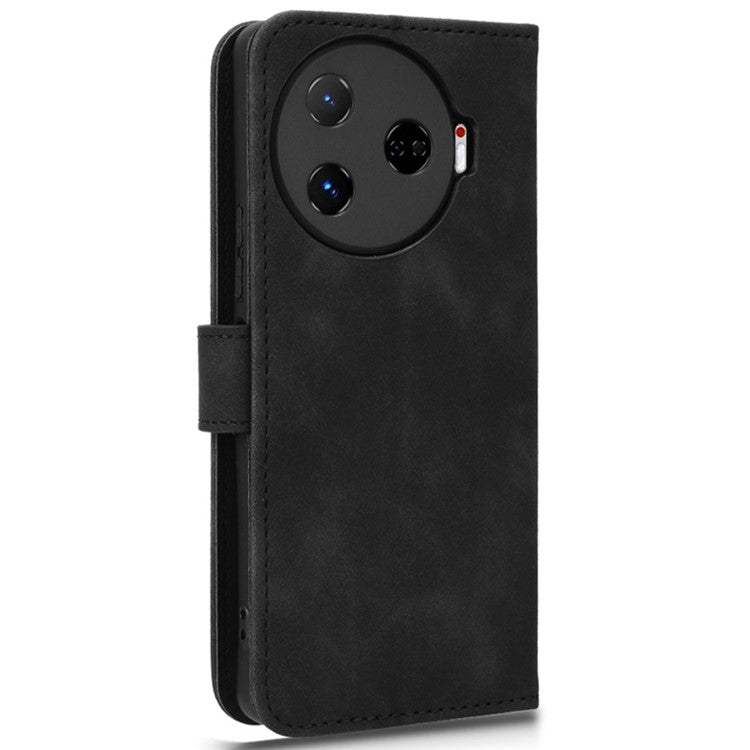 For TECNO Camon 30 Pro 5G Case Skin-Feel Leather Phone Cover - Black
