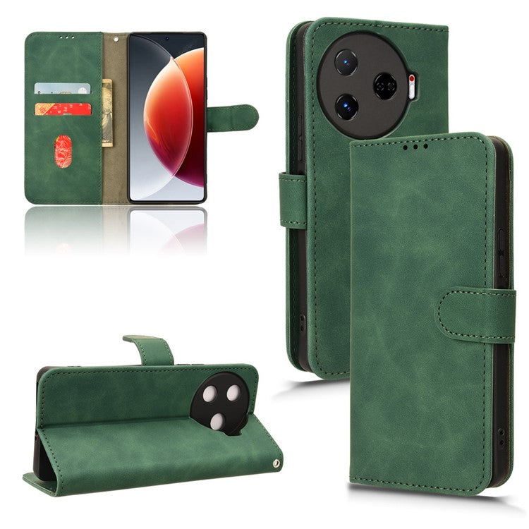 For TECNO Camon 30 Pro 5G Case Skin-Feel Leather Phone Cover - Green
