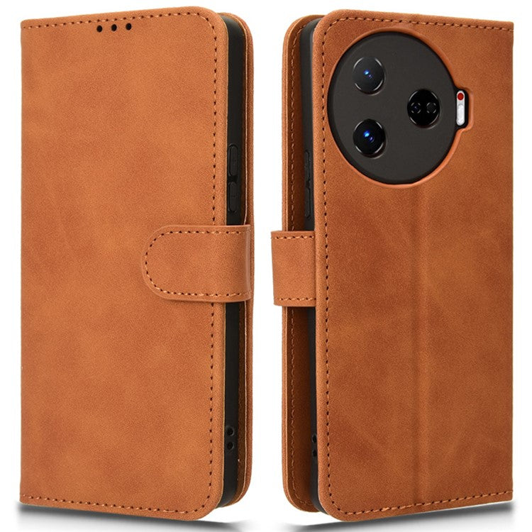 For TECNO Camon 30 Pro 5G Case Skin-Feel Leather Phone Cover - Brown