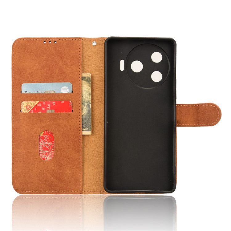 For TECNO Camon 30 Pro 5G Case Skin-Feel Leather Phone Cover - Brown