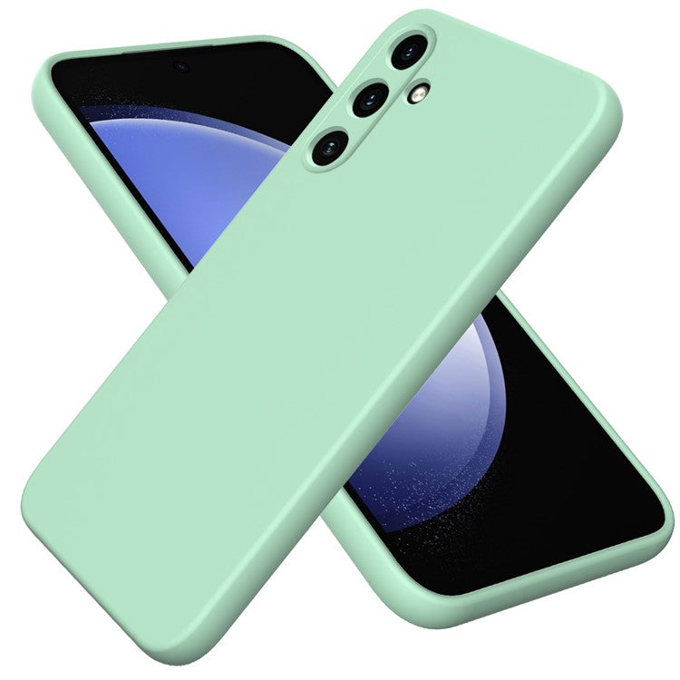 For Samsung Galaxy M55 5G / F55 5G / C55 5G Case Liquid Silicone Anti-Scratch Phone Cover with Strap - Green