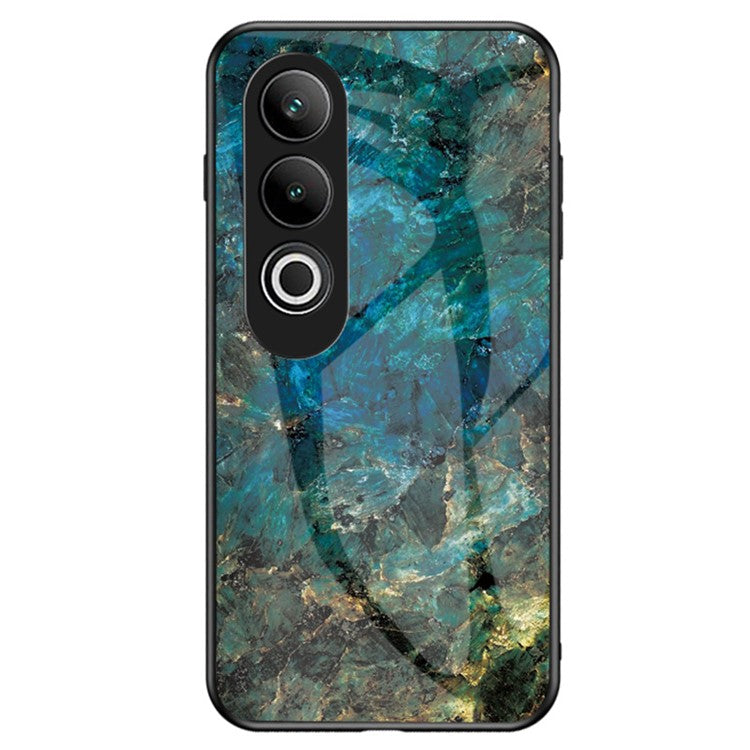 For OnePlus Nord CE4 5G Tempered Glass Case Marble Pattern Protective Phone Cover - Emerald Marble