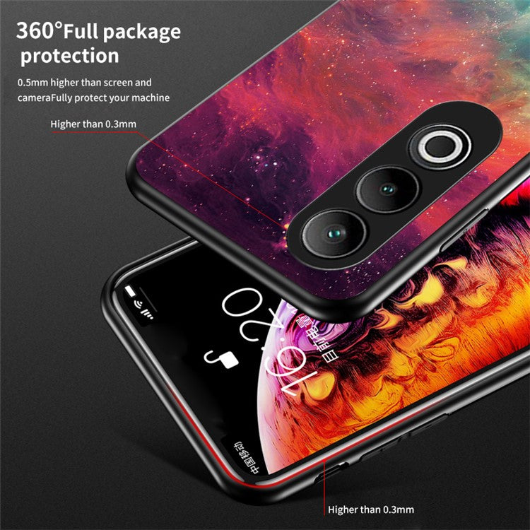 For OnePlus Nord CE4 5G Case Starry Sky Pattern Tempered Glass Phone Cover - Color Starry Sky