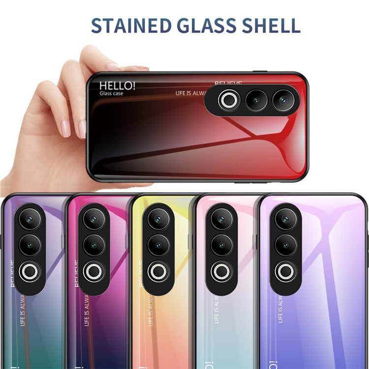 For OnePlus Nord CE4 5G Case Tempered Glass Gradient Color Phone Cover - Gradient Pink Purple