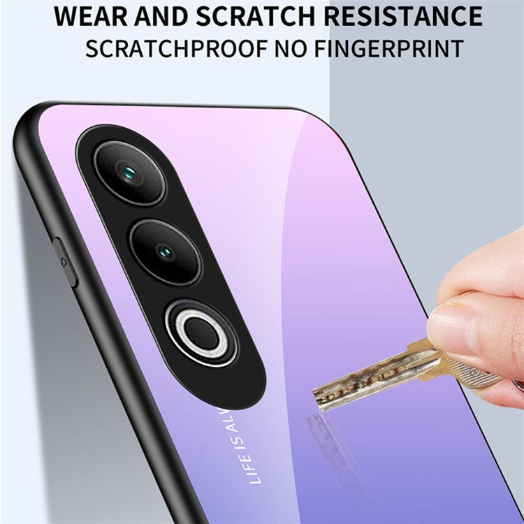 For OnePlus Nord CE4 5G Case Tempered Glass Gradient Color Phone Cover - Gradient Blue Black