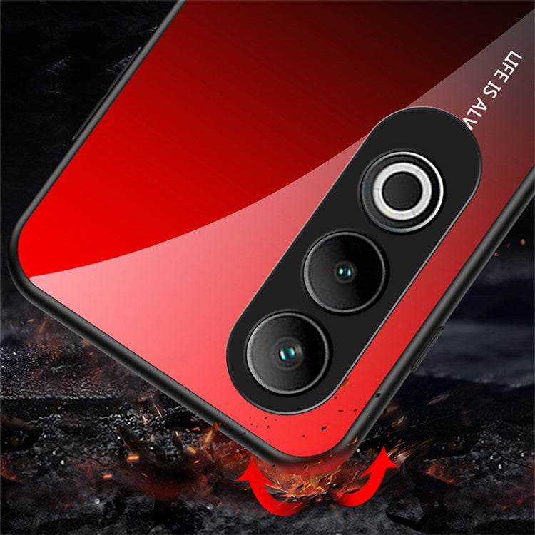 For OnePlus Nord CE4 5G Case Tempered Glass Gradient Color Phone Cover - Black