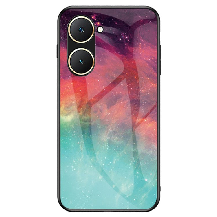 For vivo Y03 Case Starry Sky Pattern Anti-scratch Tempered Glass Phone Cover - Color Starry Sky