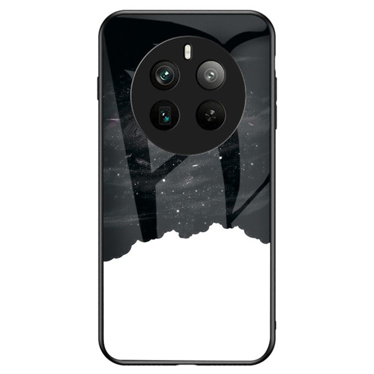 For Realme 12 Pro 5G / 12 Pro+ 5G Case Slim Tempered Glass Phone Cover Starry Sky Pattern Design - Cosmic Starry Sky