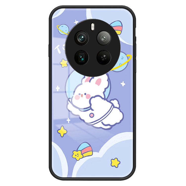 For Realme 12 Pro+ 5G / 12 Pro Case Shockproof Tempered Glass Phone Cover Cartoon Animal - Aerospace Rabbit