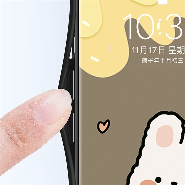 For Realme 12 Pro+ 5G / 12 Pro Case Shockproof Tempered Glass Phone Cover Cartoon Animal - Happy Rabbit