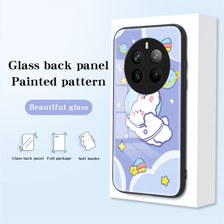 For Realme 12 Pro+ 5G / 12 Pro Case Shockproof Tempered Glass Phone Cover Cartoon Animal - Happy Rabbit