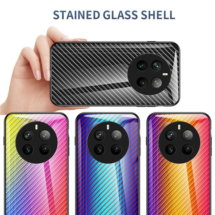 For Realme 12 Pro 5G / 12 Pro+ 5G Case Tempered Glass+PC+TPU Mobile Phone Cover - Colorful Fiber