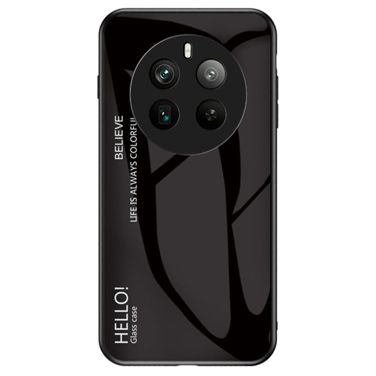 For Realme 12 Pro 5G / 12 Pro+ 5G Case Anti-Drop Tempered Glass Phone Cover - Black
