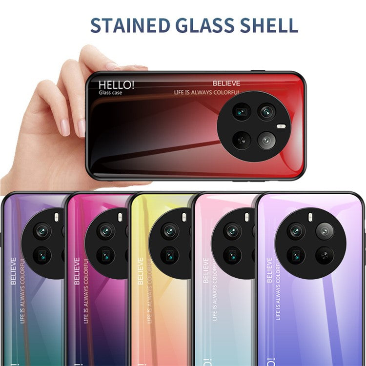 For Realme 12 Pro 5G / 12 Pro+ 5G Case Anti-Drop Tempered Glass Phone Cover - Black