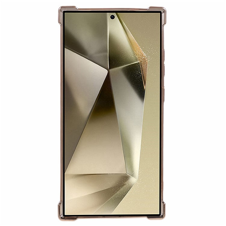 For Samsung Galaxy S24 Ultra Case Side Heart Electroplating TPU Phone Cover - Gold