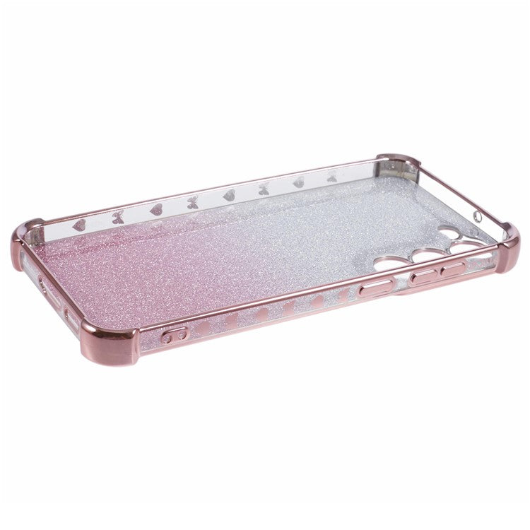 For Samsung Galaxy S23+ Case TPU Glitter Gradient Phone Cover Electroplate - Pink