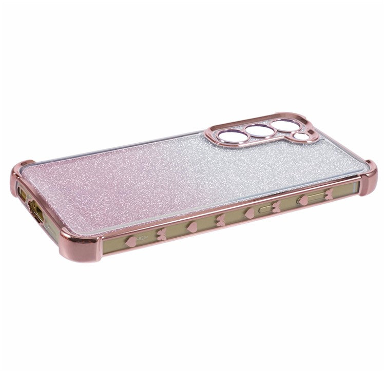 For Samsung Galaxy S23+ Case TPU Glitter Gradient Phone Cover Electroplate - Pink