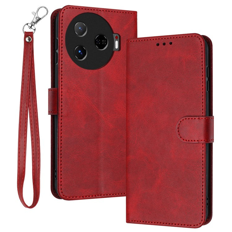 For TECNO Camon 30 Pro 5G Case Business Leather Stand Wallet Shockproof Phone Cover - Red